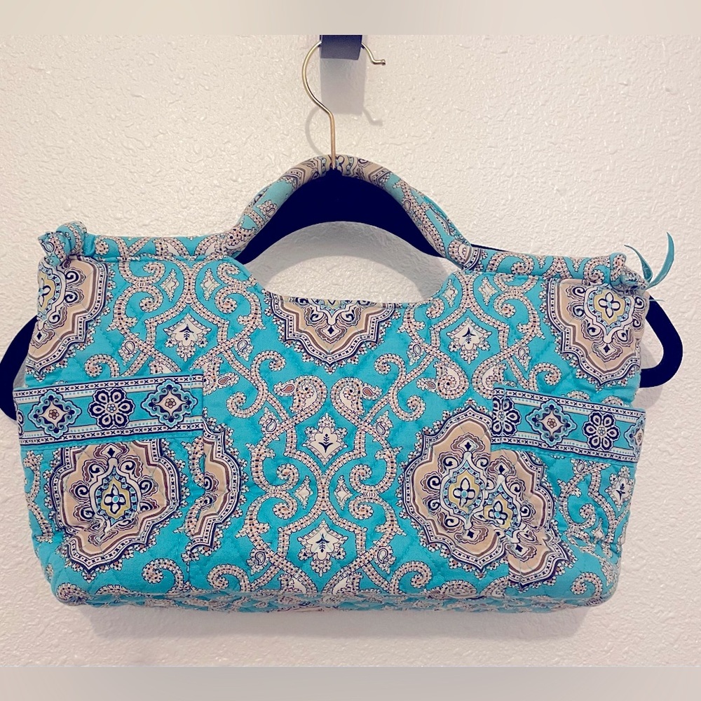 Vera Bradley Totally Turq Turquoise Gabby Satchel Patterned Quilted Bag